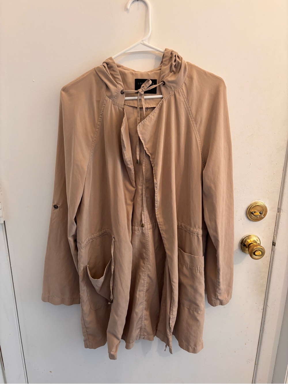 Love Tree Taupe Hooded Utility Jacket